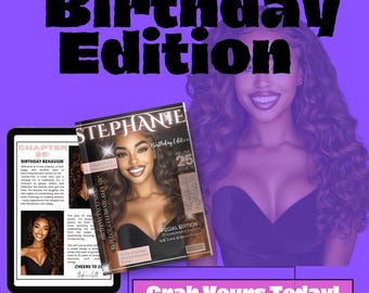 Birthday Edition Magazine Template|Canva Template|2-Page Canva Magazine Layout|Birthday Keepsake