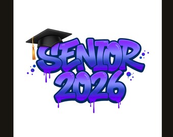 10-Senior 2026 PNG Bundle | Graffiti Graduation Design | Class of 2026 PNG | Grad Shirt Design | Graduation PNG