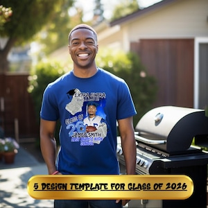 Class of 2026 Graduation Canva Pro Template – 5 Editable Senior Photo Designs for Shirts, Bags, Posters & Gifts
