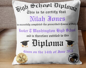 Graduation Pillow Template|Graduation 2026 Diploma Graduation|School Graduation Pillow Canva Diploma Sublimation|Canva Template