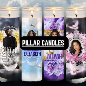 4 Editable Memorial Candle Label Templates|Candle Label Design for Vigils & Keepsakes|Pillar Wrap