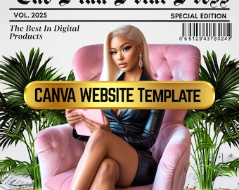 Roze printpers canva websitesjabloon met 1 pagina | Bewerkbare digitale bedrijfsbestemmingspagina | Canva Pro vereist