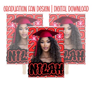 Graduation Fan|DIY Handheld Fan for Party & Commencement|Grad Fan Template|Personalized Graduation Fans|Custom Grad Fan