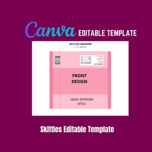 Skittles Template Canva Editable|Blank Skittles Template| Skittles Template| Party Skittles Candy| Editable| Canva Editable Template| DIY