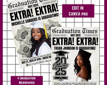 4-Customizable Graduation Announcement Template|Graduation Flyer |Graduation Announcement|Editable Graduation Invitation Flyer|Class of 2026