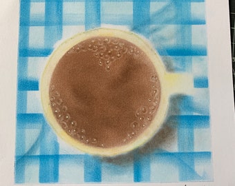 Soft Pastel Painting - coffee (15cmx15cm)