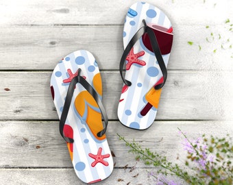 Coconut summer flip flop, beach season flip flop, Ice cream flip flop for lover