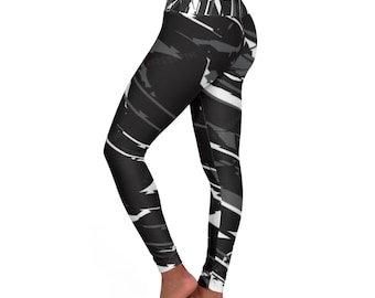 Black & white - High Waisted Yoga Leggings (AOP)