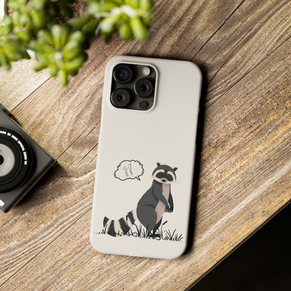 Raccoon IPhone Slim Case, Cute Retro iPhone Case, Personalized Phone Case, Vintage iphone case, Gift for her, gift for him, Gift for mother