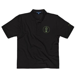 Cactus Sun embroidered green Fierce Needle logo Men&#39;s Premium Polo