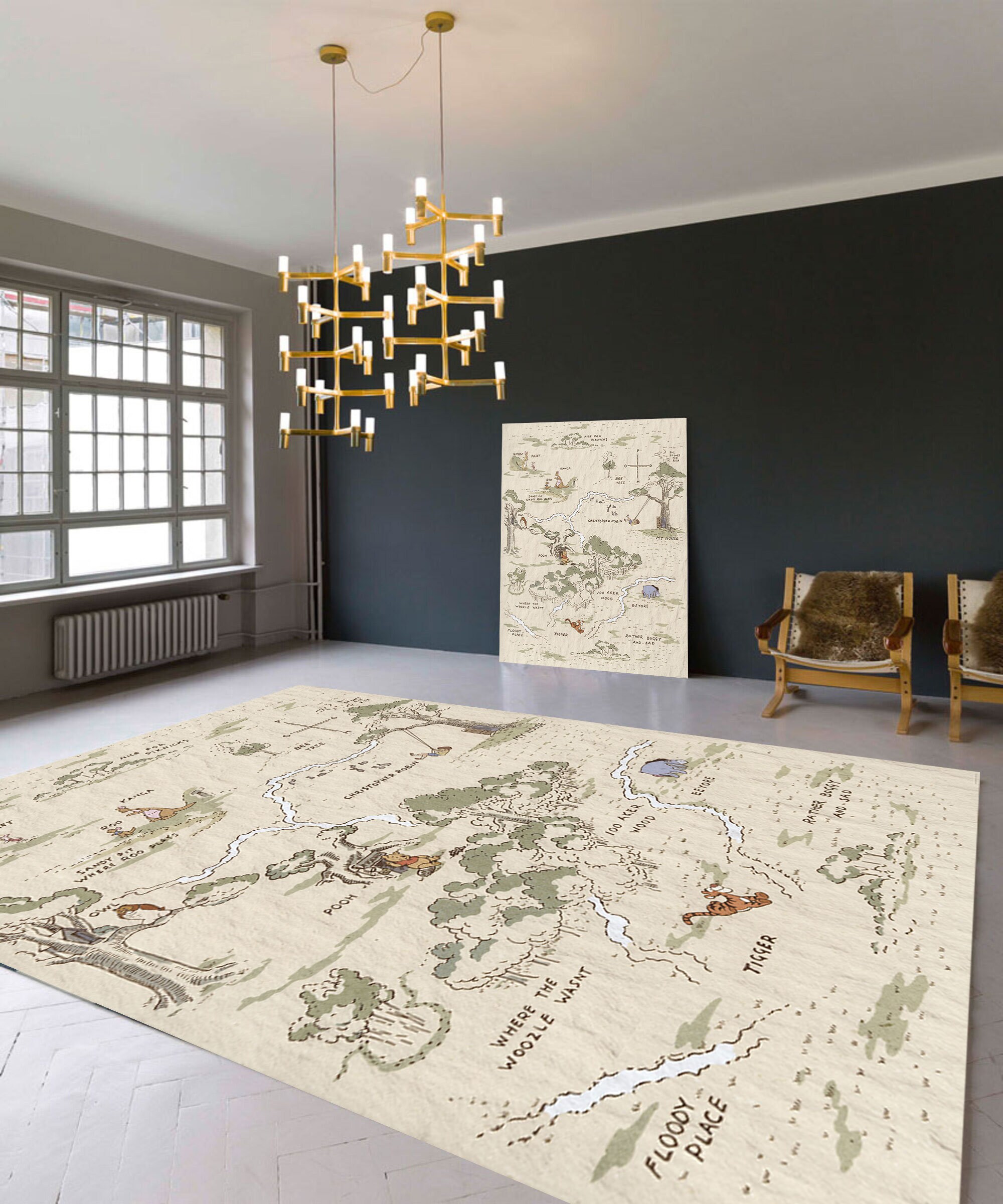 Winnie the Pooh Map Rug, Hundred Acre Rug, Play Room Rugs, Area Rug ...