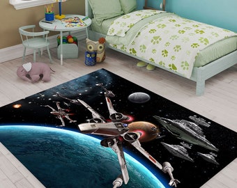 Battle Ship Star Wars Rug,Living Room Rug, Modern Rug, Area Rug, Fan Rug, bedroom aesthetic rugs, Home Decore, Gift For Him, Awesome Carpets