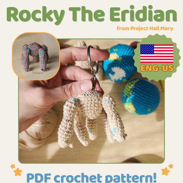 Rocky The Eridian Crochet PDF Pattern – Project Hail Mary (Keychain Size)