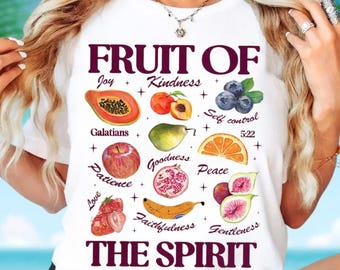 Comfort Colors Fruit of the Spirit Shirt, Christian Shirt, Bible Verse Shirt, Christian Gift, Trendy Farmer's Market Shirt, Jesus Faith Tee