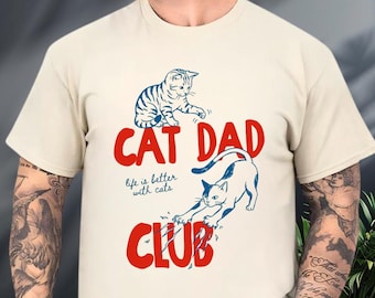 Comfort Colors Cat Dad Club Shirt, Funny Cat Shirt, Cat Dad Shirt, Cat Lover Gift, New Cat Dad Shirt, Pet Parent Shirt, Funny Cat Dad Shirt