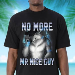 No More Mr Nice Guy Shirt, Funny Alpha Wolf Shirt, Wolf Shirt, Brainrot Shirt, No More Meme Unhinged Brainrot Shirt, Funny Sarcastic Tee