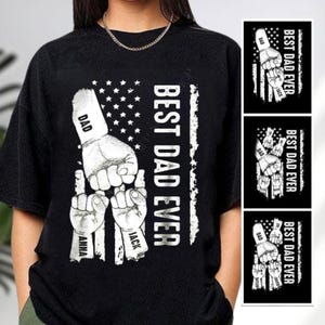 Custom Best Dad Ever Fist Bump Shirt, Fathers Day Shirt with Kids Names, Dad Fist Bump Shirt, Gift for Husband, Dad Gifts, Bonus Dad Gift