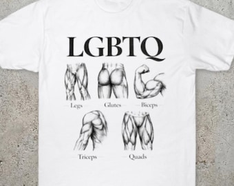 LGBTQ T-Shirt, Anatomical Pride Tee, Muscle Diagram Apparel