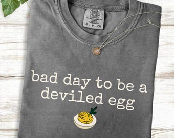 Bad Day to be a Deviled Egg Shirt, Egg Shirt, Funny Deviled Egg Thanksgiving T-Shirt, Fall Food Humor Graphic Tee, Egg Graphic T-Shirt
