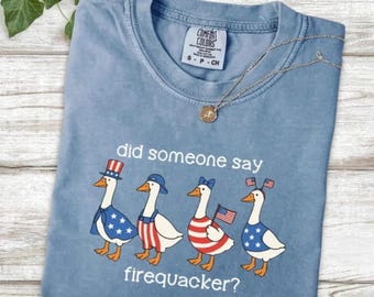 Chemise homard de l'Amérique Comfort Colors, chemise Quacker de pompier Did Someone Say, chemise Party in the USA, chemise animal américain d'été