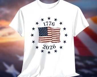 1776-2026 T-Shirt, American Flag Patriotic Tee, USA 250th Anniversary