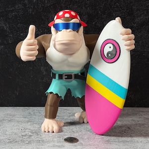 Funky Kong 3D printed figure - collectible, fan art, arcade & gaming decoration, nostalgia gift
