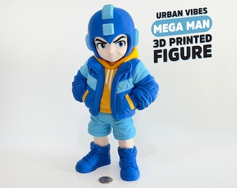Mega Man Urban Vibes 3D printed figure - collectible, fan art, arcade & gaming decoration, nostalgia gift