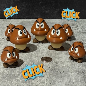 Goomba 3D printed clickers - collectible, fan art, mechanical, fidget, clicky, stress relief