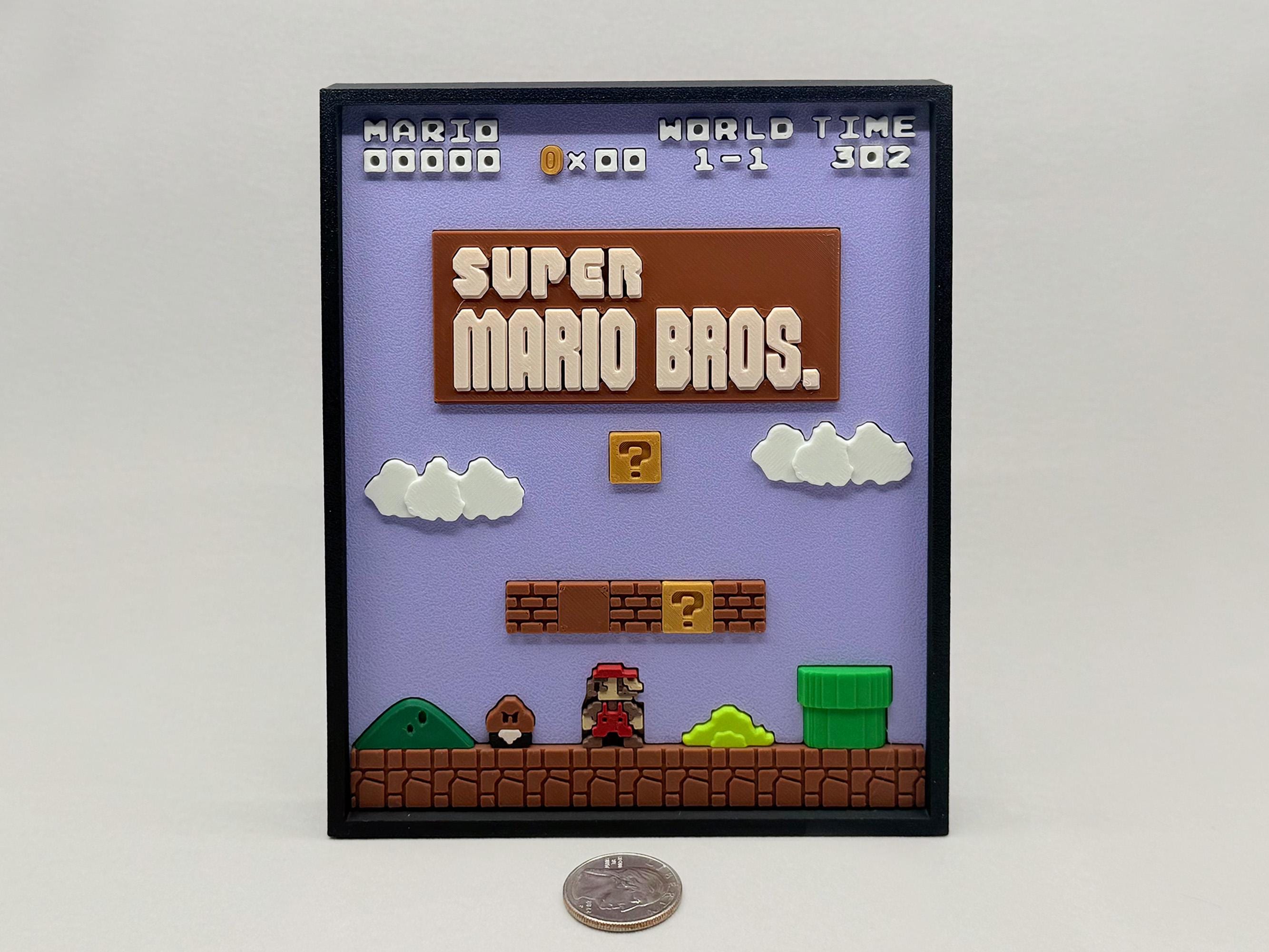 Super Mario Bros Framed 3D Display 7” X 5.5” X 0.75” - Fan Art