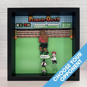 Punch-Out!! shadow box 3D diorama 10.5” x 10.5” x 2.5” - fan art, arcade & gaming decoration, nostalgia gift