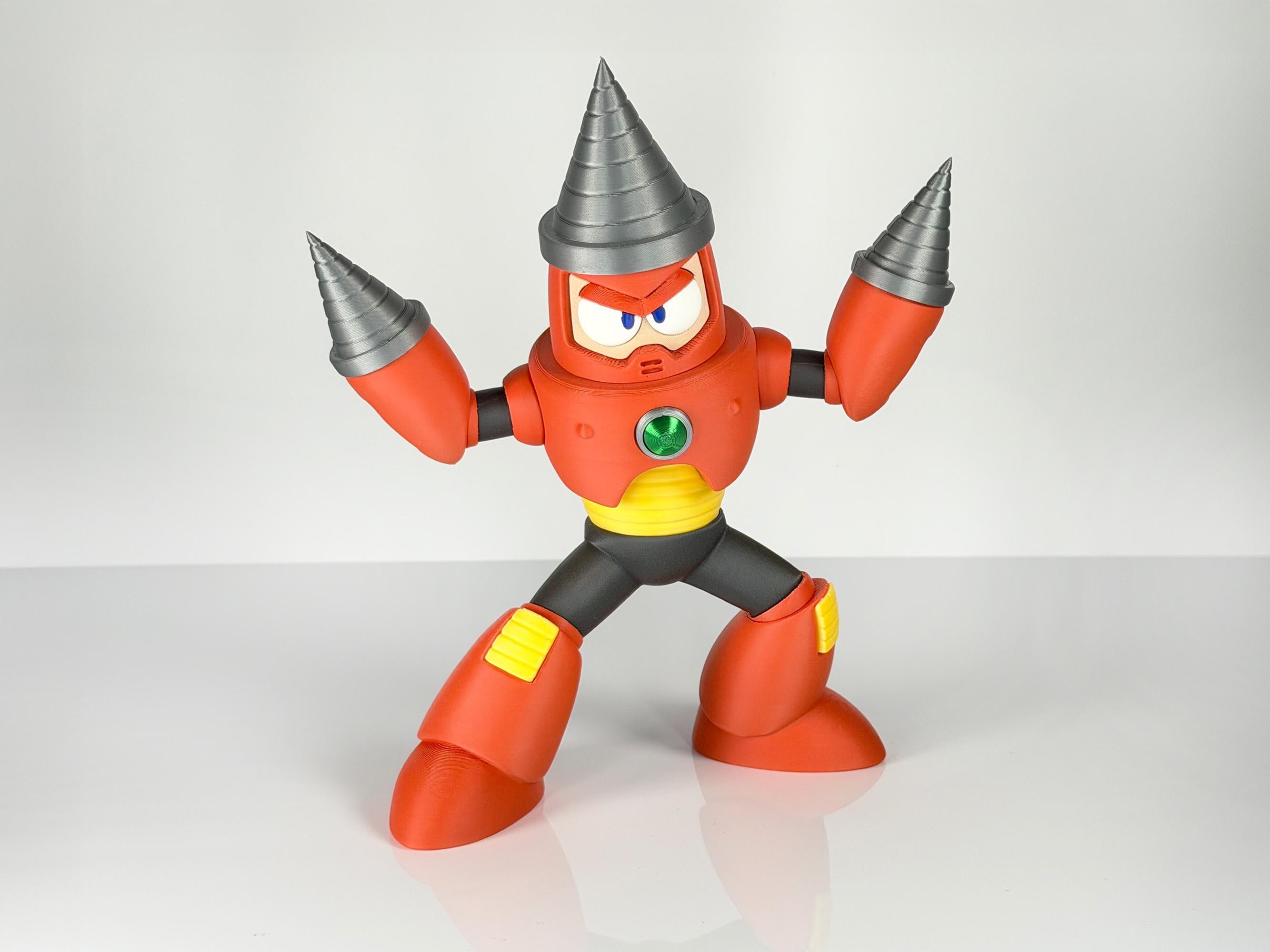 Drill Man 3D Printed Figure - Collectible, Fan Art, Arcade
