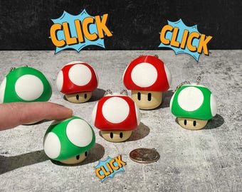 Mushrooms 3D printed clickers - collectible, fan art, mechanical, fidget, clicky, stress relief