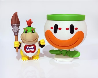 Bowser Jr and Clown Car 3D printed figures - collectible, fan art, arcade & gaming decoration, nostalgia gift