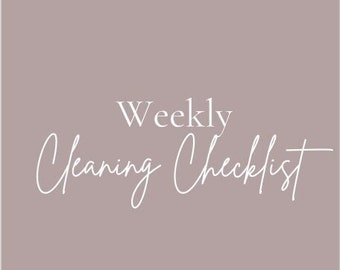 Weekly cleaning checklist - digital guide