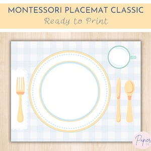 Montessori Kids Printable Placement Classic | Toddler Preschool Table Setting | Educational Resources Learning Classroom | Download PDF