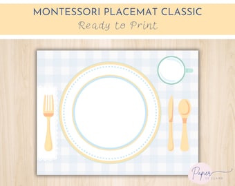 Montessori Kids Printable Placement Classic | Toddler Preschool Table Setting | Educational Resources Learning Classroom | Download PDF