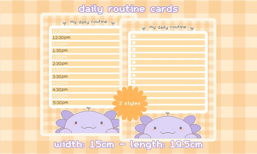 Axolotl Daily Routine Organisers | Printable | Neurodivergent | Autism ...