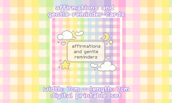 Printable Affirmation & Gentle Reminder Cards For Neurodivergent Folks | Digital | Rainbow | Celestial | Pastel | Downloadable