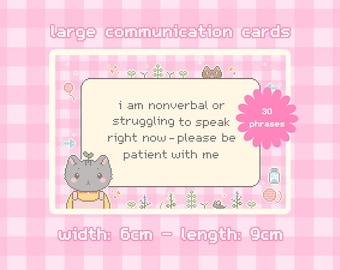 Tarjetas de comunicación neurodivergente: Apoyo para crisis, comunicación no verbal, autismo (PDF imprimible)
