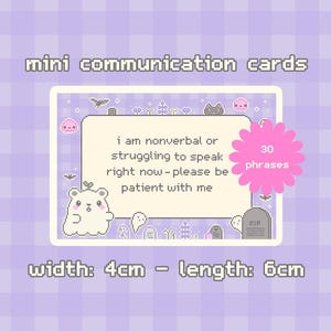 Mini spookachtige schattige afdrukbare communicatiekaarten | Niet-sprekend | Non-verbaal | Semi-verbaal | Autisme | ADHD | Neurodivergent | Pixel