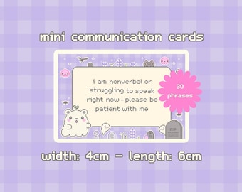 Mini Spooky Printable Communication Cards | Autism, ADHD (Digital Download)