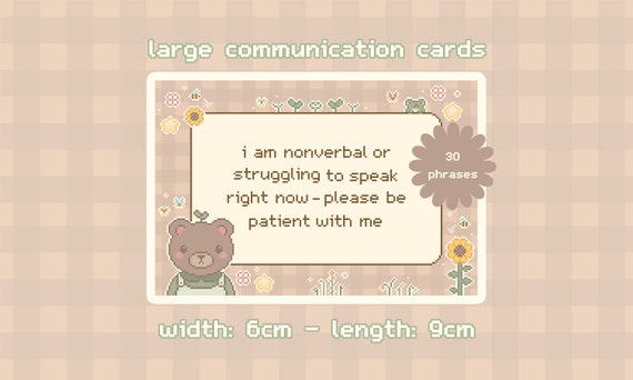Sweet Bear Communication Cards: Nonverbal Autism/ADHD/Neurodivergent Support (Printable PDF)