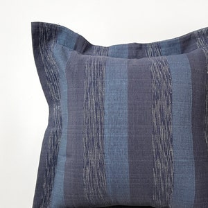 16&quot;x16&quot; Hand Woven Striped Blue Throw Pillow Cover for Home Decor, bedroom, living room | sofa cushion |  Coastal, Rustic, Farmhouse Style