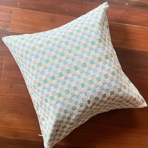 20"x20" Pastel Multicolored Blue Throw Pillow Cover for Home Decor, Living room, Bedroom | Sofa Cotton Cushion | Modern Farmhouse boho Style