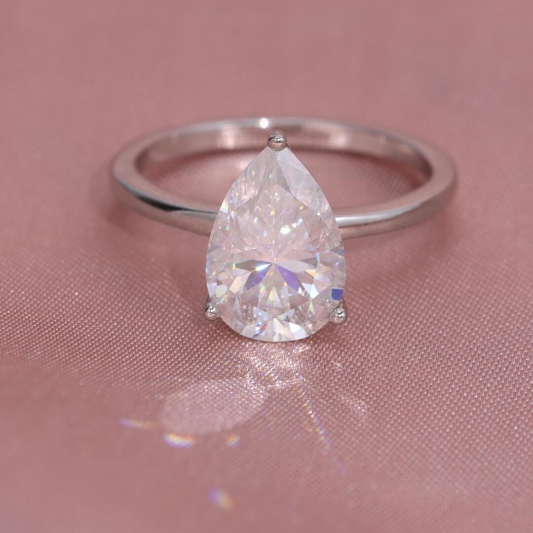 Pear Cut Engagement Ring Travel Engagement Ring 2 Carat Travel Ring ...