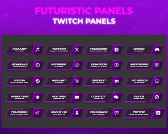 Futuristic Twitch Panels Packs |  Twitch panels  | Stream Panels |  Twitch Stream Panels