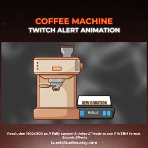 Coffee machine Twitch Alert: Animated Stream Decoration