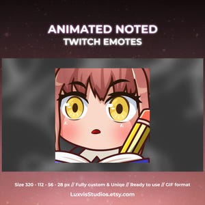 Animated Noted Stream emote | Twitch emotes | Animated emotes | Anime emotes | Stream Animation