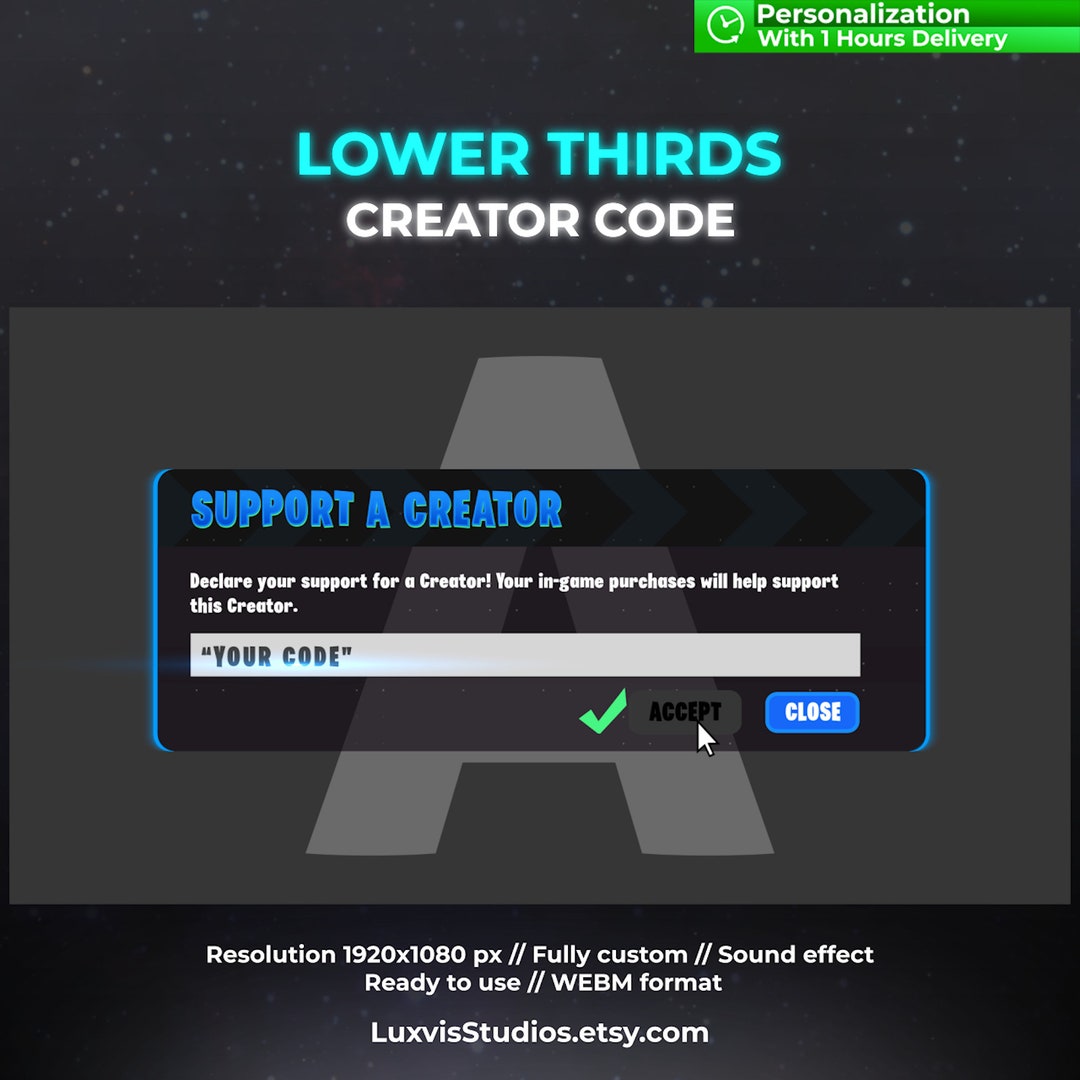Animated Creator Code Lower Thirds: Twitch, Youtube, Kick - Etsy