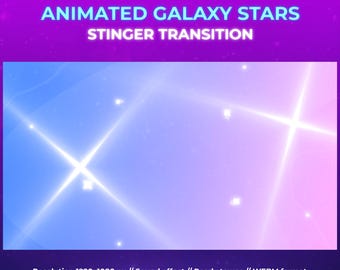 Galaxy stars Stinger Transition | Vtuber Stinger | Cute Stinger | Kick Stream Transition | Animated Stream Transition